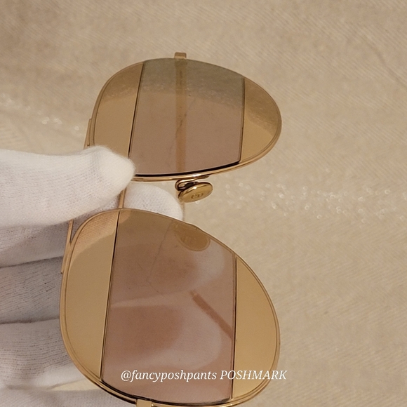 DIOR split aviator gold sunglasses unisex luxury CD logo - Picture 17 of 17